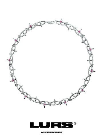 LURS Abstract Butterfly With Barbed Diamond Necklace